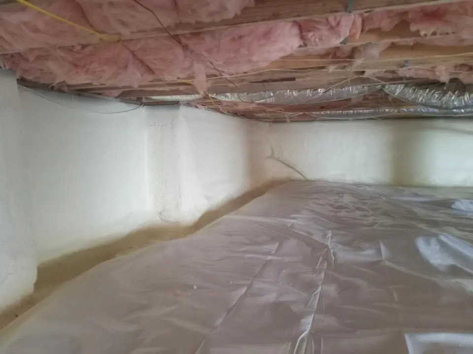 Crawl space encapsulation with closed-cell spray foam for Roof Waterproofing in Montgomery